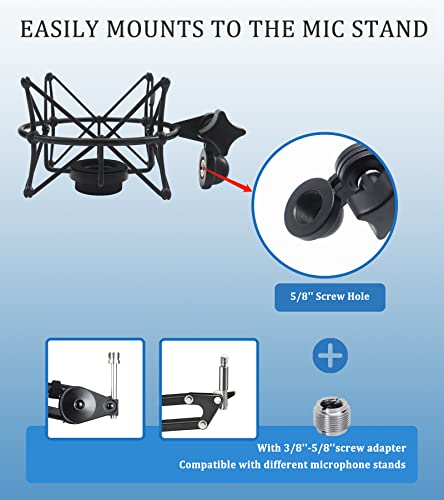 TLM 103 Shock Mount - Microphone Mount Compatible for Neumann TLM 103 M147 Condenser Mic by SUUNTOK,Black - color: Black