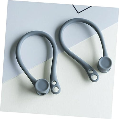 DOITOOL Stay in Place Anti-Slip Ear Hooks Covers Silicone Earbuds Holders for for Running Cycling (Grey)