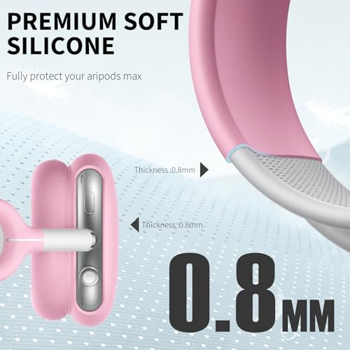 Maxjoy for AirPods Max Case, Soft Silicone Ear Cups Cover/Ear Pad Case Cover/Headband for AirPods Max Headphones, Anti-Scratch Accessories Protective, Pink1 - color: Deep Pink
