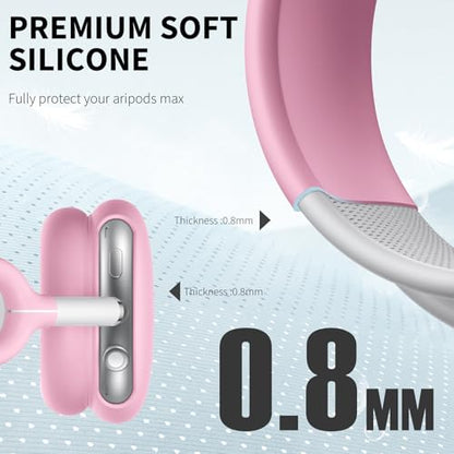 Maxjoy for AirPods Max Case, Soft Silicone Ear Cups Cover/Ear Pad Case Cover/Headband for AirPods Max Headphones, Anti-Scratch Accessories Protective, Pink1 - color: Deep Pink