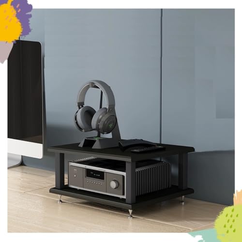 Desktop Audio Rack Stereo Cabinet 2 3 4 Tier AV Media Stand Desktop Amplifier Audio Rack for Home Theater，Office，Gaming Room(Black,2-Tier) - color: Black, size: 2-Tier
