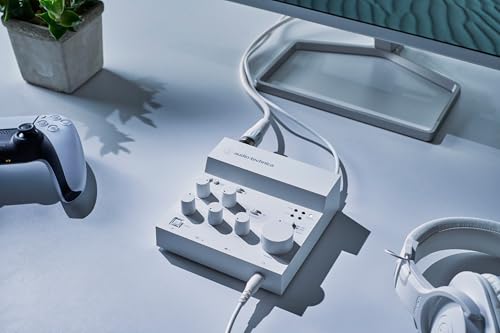 Audio-Technica AT-UMX3 USB Desktop Audio Mixer, White - color: White