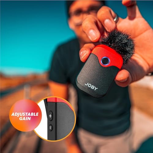 Joby Wavo Air 2.4Ghz Wireless Microphone System with Two Transmitters Designed Mounting System, Vlogging, Filmmaking, Interview, Smartphone, Camera
