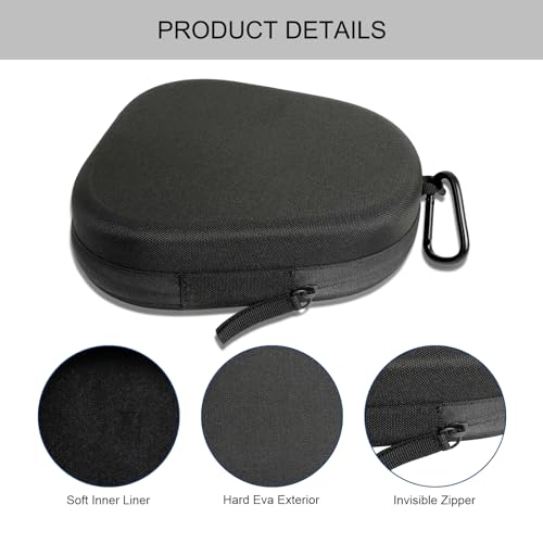 Headphones Case for Skullcandy/JBL/Bose/Sony Wireless Headphones - Black | Travel Case Carrying Cover Bag, Storage Protective Bag with Cable - color: Black