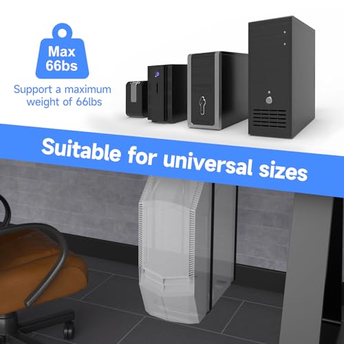 Suptek Uiversal PC Wall Mount,Computer Case CPU Holder Under-Desk PC Holder Adjustable Straps and Steel Bracket,ZJJ004 - size: MAX 23.6"(W) Desk PC Mount