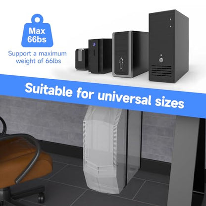 Suptek Uiversal PC Wall Mount,Computer Case CPU Holder Under-Desk PC Holder Adjustable Straps and Steel Bracket,ZJJ004 - size: MAX 23.6"(W) Desk PC Mount