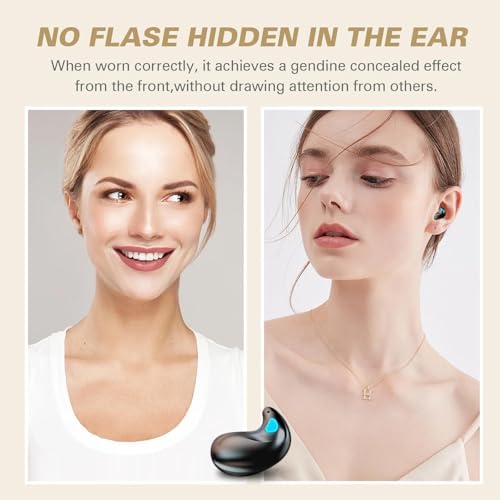 Xmenha Flat Invisible Sleep Wireless Earphone IPX5 Waterproof Thin Invisible Sleep Earbuds for Side Sleepers Sleep Ear Buds Smallest Tiny Small Mini Discreet Earbud for Sleeping Invisible Headphones - color: Nude
