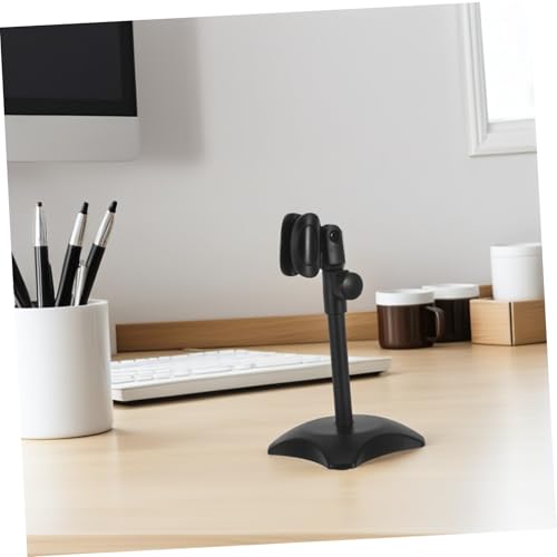 Adjustable Desktop Mic Stand round Base for Handheld and Heavyweight Microphones, Portable and Heavy-duty Abs and Iron Construction, for Lectures and Video Conferences