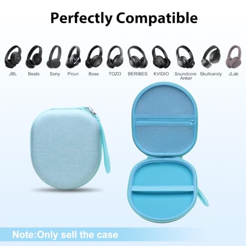 Headphone Headset Case Compatible with BERIBES/JLab JBuds Lux ANC/KVIDIO/JBL/Sony/Soundcore by Anker Wireless On-Ear Headphones, Green - color: Mint Green