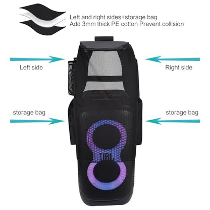 Speaker Cover for JBL PartyBox Stage 320/330, Protective Case | Fits Stage 320/330 (310 slightly loose). Heavy-duty polyester, water-resistant. no sound loss. Pockets for mic, cables