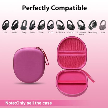 Headphone Headset Case Compatible with JBL Tune 520BT 720BT/BERIBES/KVIDIO/Soundcore by Anker/Sony Wireless On-Ear Headphones, Rose Red - color: Rose
