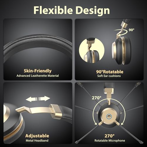 Earbay Wireless Headset with Microphone, AI Noise Cancelling & Dongle | V5.3 Bluetooth Headset with Mute Microphone, Computer Headphones with Mic 45H Office/PC/Call Center/Laptop/Teams/Zoom