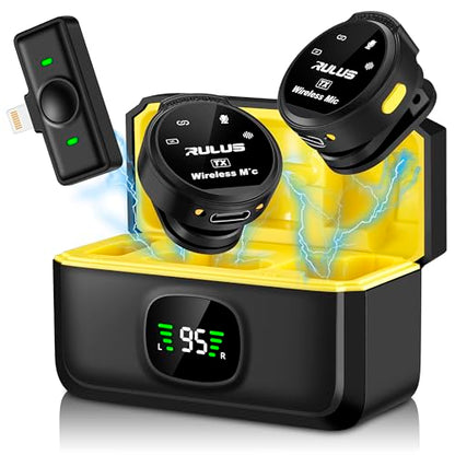 Wireless Lavalier Microphone for for iPhone 14/13/12/11,Noise Cancellation