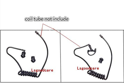 2 Way Radio Ear Mold Black Small, Lsgoodcare 20Pcs Replacement Earbud Earmolds Left Right Ear Piece Compatible for Motorola Kenwood Two Way Radio Acoustic Coil Tube, Soft Insert Silicone Earplug - size: Small Size-10Pack