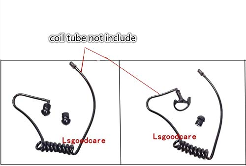 Lsgoodcare Replacement Earmold Earbud (Left and Right Ear) for Two Way Radio Acoustic Coil Tube Earpiece - Open Ear Insert Earmould Earbuds Black, Medium, Soft Silicone Material, 10 Pairs - size: Medium Size-10Pack