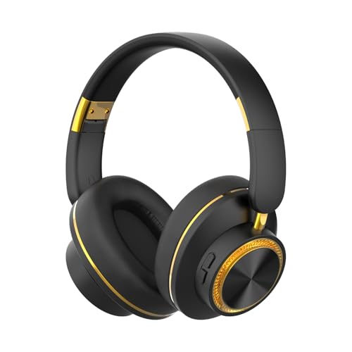 H8 BT 5.4 ANC Noise Cancelling Over-Ear Wireless Headphones (Black) | Deep Bass,120H Playtime,Foldable,High-Protein Ear Pads,1.5m 3.5mm AUX Cable,for Driving,Office,Travel,Online Class - color: Black