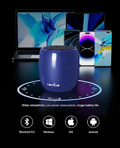 comiso Portable Bluetooth Speaker, Small Speaker, IP67 Waterproof,Rich Bass - color: Navy blue