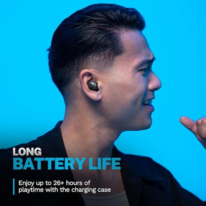 JLab Go Air Pop+ True Wireless Bluetooth Earbuds in Black Plus Cloud Foam Mnemonic Earbud Tips