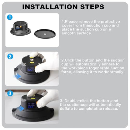 6" Electric Vacuum Suction Cup Camera Mount, ABS Car Mount for Camera/Action Camera/Phone, Heavy-Duty Vacuum Force for Car/Boat/Windshield/Window Mounts,Universal 1/4" Thread - size: 6"