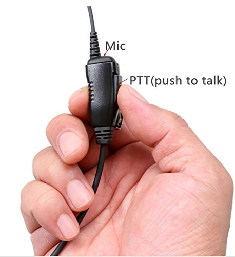 Lsgoodcare 2 Pin Swivel Earpiece Earhanger Earhook Headset with 180 Degree Swivel Earphone (PTT and Mic) Compatible for Motorola CLS1410 CP200 CP88 CP100 CP040 Walkie Talkie 2 Way Radio, (2pcs)
