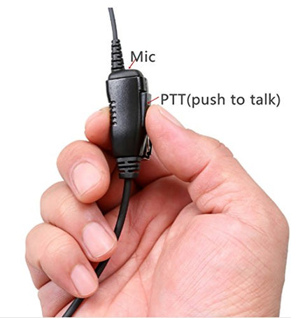 Lsgoodcare 2 Pin Swivel Earpiece Earhanger Earhook Headset with 180 Degree Swivel Earphone (PTT and Mic) Compatible for Motorola CLS1410 CP200 CP88 CP100 CP040 Walkie Talkie 2 Way Radio, (2pcs)