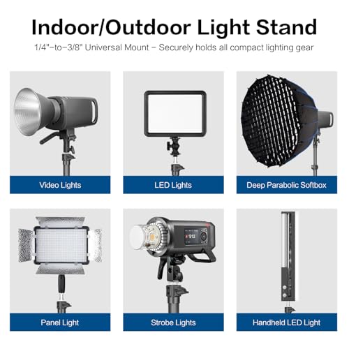FreeSea MT-03C Carbon Fiber Tripod, Adjustable Heavy Duty Light Stand - color: Carbon Fiber