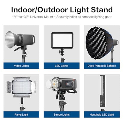 FreeSea MT-03C Carbon Fiber Tripod, Adjustable Heavy Duty Light Stand - color: Carbon Fiber