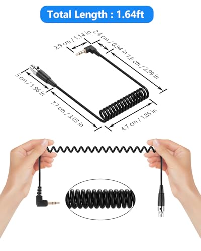 CERRXIAN 3.5mm to Mini XLR Stereo Audio Coiled Cable 90° 1/8" TRS Jack to 4 Pin Mini XLR Female Stereo Adapter Connector for Digital Camera, Microphone, Audio Mixer, Cell Phone, Laptop, Speaker 1.64Ft - size: 3.5MM TRS Male to 4 Pin Mini XLR Female