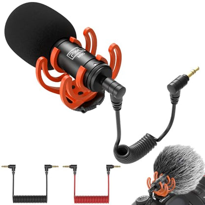 Camera Microphone Shotgun Mic Professional Super Cardioid Video Microphone Perfect for Canon EOS, Nikon DSLR Cameras and Camcorders