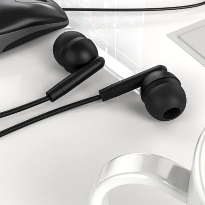 Maeline Classroom Headphones Bulk 5 Pack Earbuds – Wired 3.5mm School Earbuds for Students, Kids, Library & Testing Use – Individually Wrapped, Multi Device Compatible – Black - color: Onyx Black, size: 5 Pack