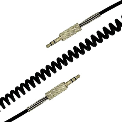 Seadream Coiled 3.5mm Auxiliary Audio Cable, Male to Male, Stretches to 10Feet,1/8 Aux Cord Audio Converter Coiled Cord,3.5mm TRS to TRS Adapter Patch Cable 2-Pack