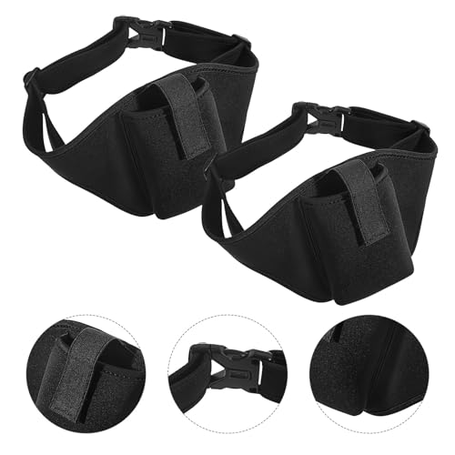 TOYANDONA 2pcs Fitness Mic Belt Bag for Instructors, Adjustable Neoprene Microphone Waist Pack with Multiple Compartments, Secure Fit and Effortless Cleaning for Workouts and Fitness