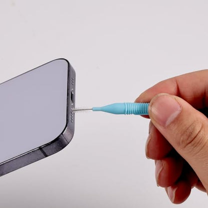 10pcs Cell Phone Charging Port Cleaner Brushes for Apple | Anti-Clogging Small Mini Cleaning Tools Kit Speaker Charger Receiver Earphone Tablets Headphones Accessories Supplies Blue