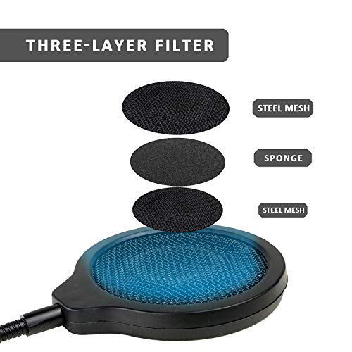 Yeti X Mic Pop Filter with Foam Windscreen - 4 Inch 3 Layers Wind Pop Screen Mask Shield and Foam Wind Cover For Blue Yeti X Mic to Improve Sound Quality by YOUSHARES