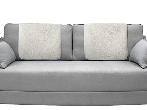 Frienda 2 Pieces Recliner Headrest Covers Sofa Headrest Protector for Recliner Chair Couch Furniture Non Slip for Living Room(Beige) - color: Beige