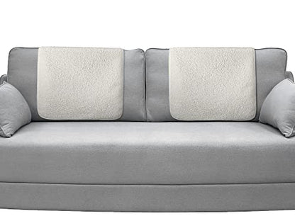 Frienda 2 Pieces Recliner Headrest Covers Sofa Headrest Protector for Recliner Chair Couch Furniture Non Slip for Living Room(Beige) - color: Beige