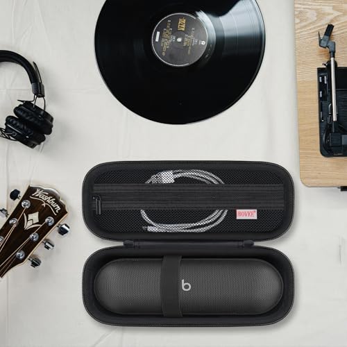 BOVKE Beats Pill용 휴대용 케이스 - 휴대용 블루투스 스피커, 새로운 Beats Pill 무선 스피커 여행용 홀더 가방, 충전 케이블, 액세서리를 위한 추가 메시 포켓 포함, 블랙 - color: 블랙.