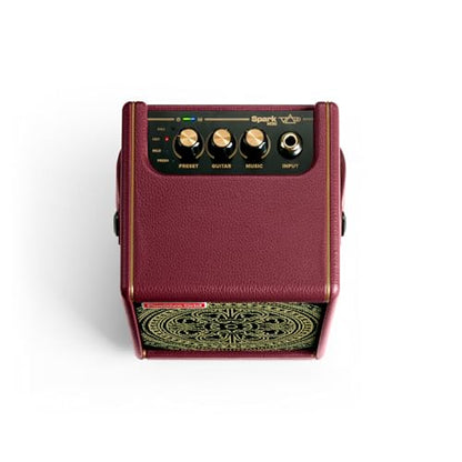 Positive Grid Spark MINI Vai 10W Portable Smart Amp, Designed by Steve Vai | Exclusive Mandala grille, burgundy tolex, burgundy weave cable & 4 custom Steve Vai presets. 100k+ tones, smart app. - color: Vai Burgundy