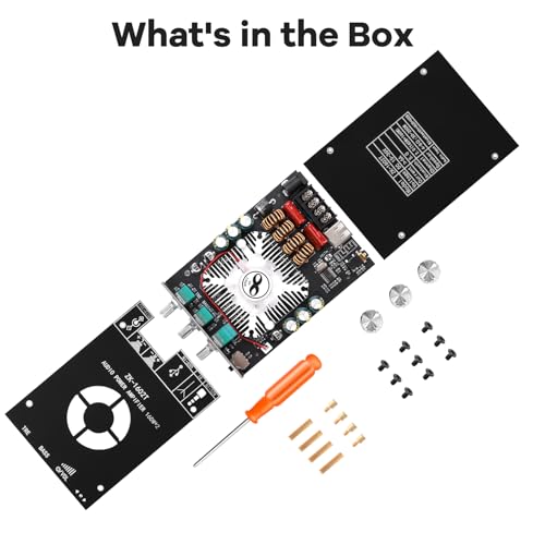 Daakro ZK-1602T Bluetooth Amplifier Board,160W+160W 2.0 Channel Amp Board with Treble and Bass Control,DC 15-36V, Bluetooth and AUX Inputs, Audio Amp Board for Home DIY Wireless Speaker, Password Free - color: ZK-1602T