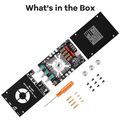 Daakro ZK-1602T Bluetooth Amplifier Board,160W+160W 2.0 Channel Amp Board with Treble and Bass Control,DC 15-36V, Bluetooth and AUX Inputs, Audio Amp Board for Home DIY Wireless Speaker, Password Free - color: ZK-1602T