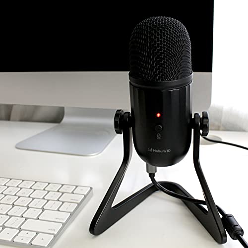 HX10 Podcast Mic - Condenser USB Microphone for Computer, Gaming, Recording, Streaming, More - Ear Buds, Mute Button, Volume Control Included