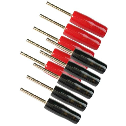 4mm Banana Male Screw Plug, Red Black, 10 Pack
