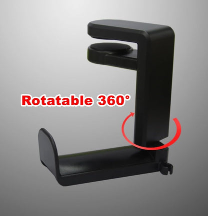 PC Gaming Headset Headphone Hook Holder Hanger Mount, Headphones Stand with Adjustable & Rotating Arm Clamp, Under Desk Design, Universal Fit, Built in Cable Clip Organizer