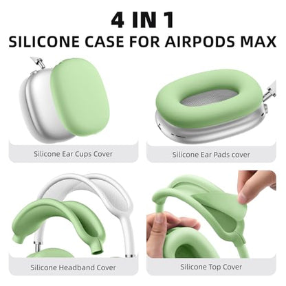 Lerobo Case for AirPods Max, Anti-Scratch Ear Pad & Headband Protector, Soft Silicone Skin for Apple AirPods Max 2024/2020(Mint Green) - color: MintGreen