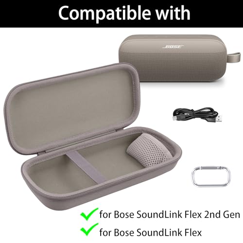 Aenllosi Hard Case for Bose SoundLink Flex 2nd Gen/Bose Speaker, Sandstone | EVA Hard Shell, Drop Resistant Protection, Water Resistant Protection, Dust Proof Protection, Protective Case Only - color: Sandstone, style: Hard Case for Bose SoundLink Flex 2n