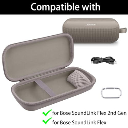 Aenllosi Hard Case for Bose SoundLink Flex 2nd Gen/Bose Speaker, Sandstone | EVA Hard Shell, Drop Resistant Protection, Water Resistant Protection, Dust Proof Protection, Protective Case Only - color: Sandstone, style: Hard Case for Bose SoundLink Flex 2n