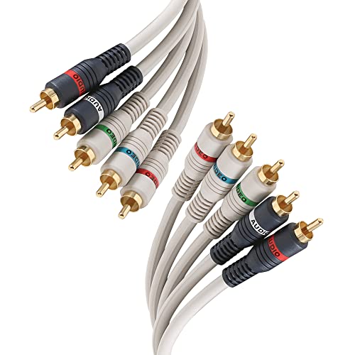STEREN Component Video Cable - 12 Ft RCA Cable - DVD Cables to Connect to The TV - Component Cables - 5 RCA Cable - RCA to Component - 5 RCA Component Video and Audio Cable - 3.6 Meters 254-612IV