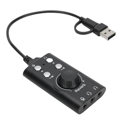 VBESTLIFE USB Sound Card, External Stereo Sound Card with Volume Control, USB C to 3.5mm Jack Audio Adapter for PC, Laptop, Desktop, Headset, etc.