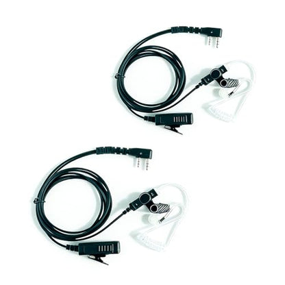 Acoustic Tube Walkie Talkie Noise Reduction Earpiece Surveillance Headset with Mic Compatible with 2 Pin Kenwood Two Way Radio(2pack)