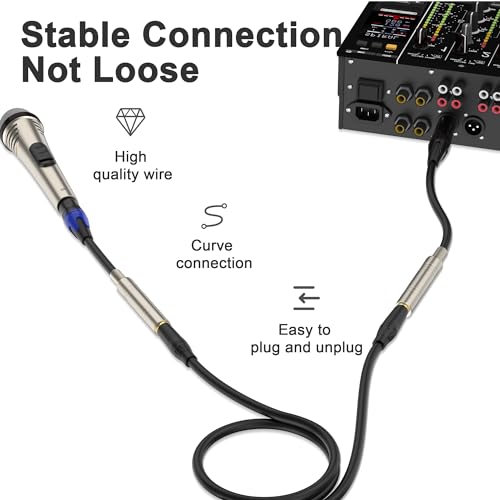 Smithok 2 Pack 1/4 to XLR Cable,Balanced 1/4" Female to XLR Male Stereo Audio Adapter,XLR Male to TS/TRS Quarter inch Connector Converter Interconnect Cable - 11.8 inches (30 cm) - size: 2 Pack - 11.8 inches (30 cm)